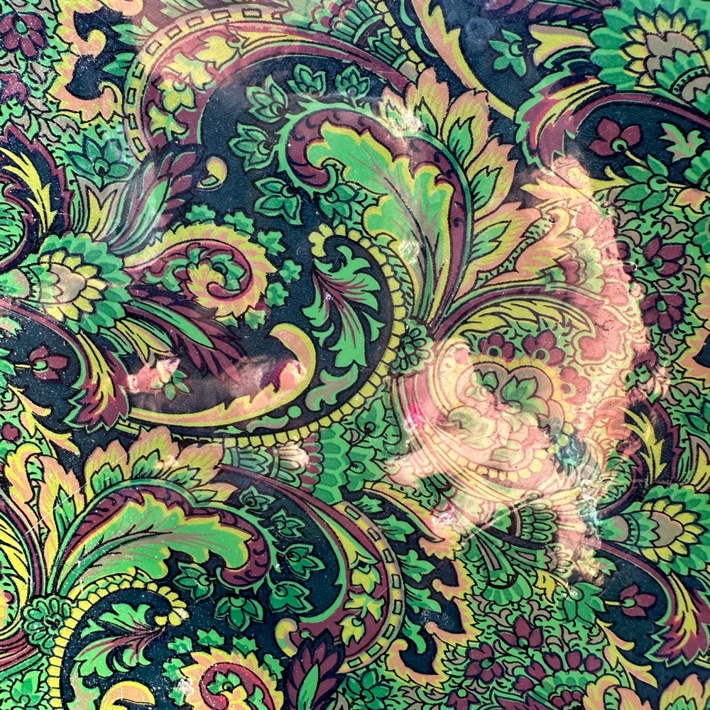 SALE 2 Nesting Vinyl Hat Trunks, Green Paisley. $125. Now: 2 @$70. - Picture 6 of 7